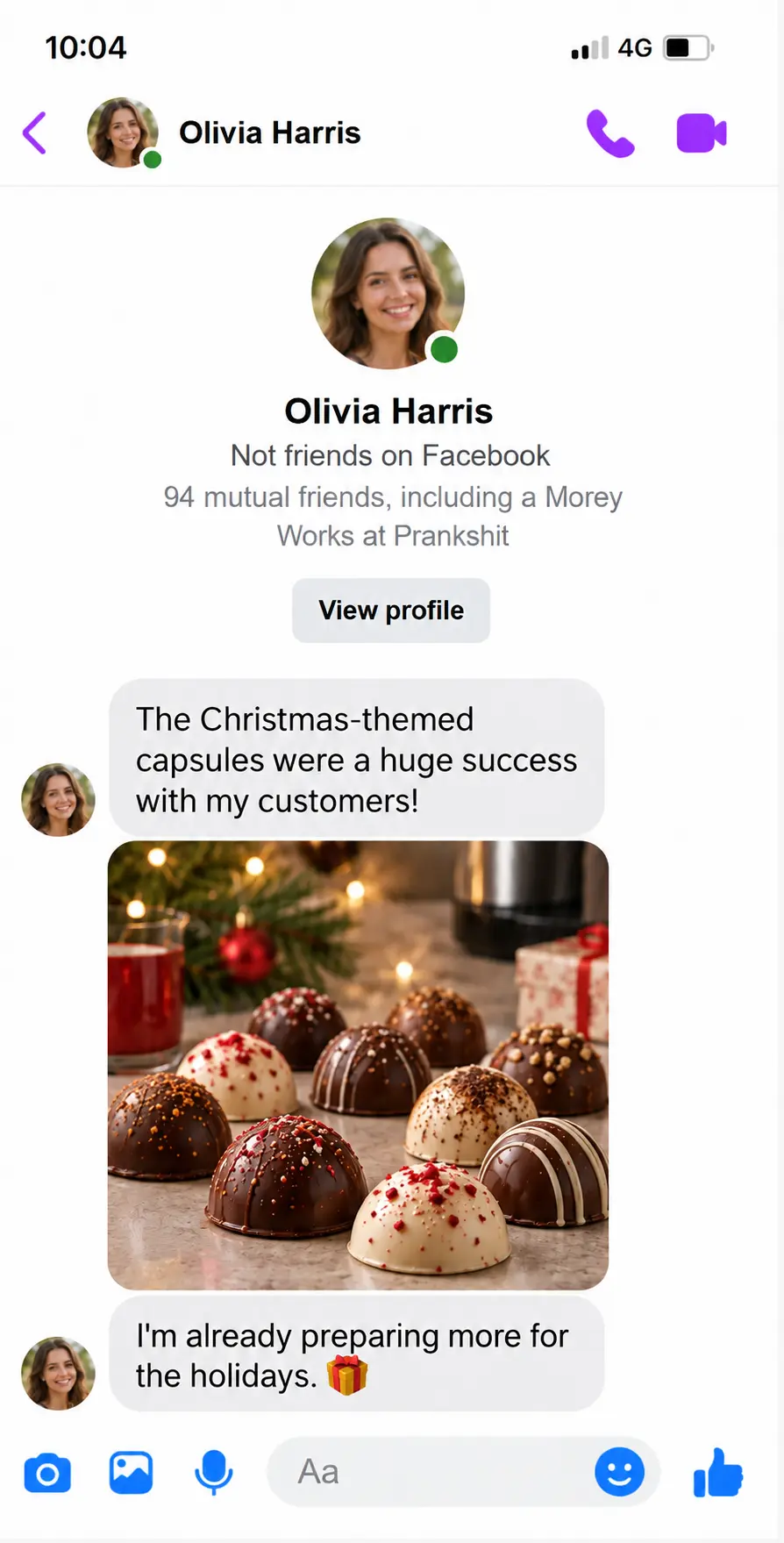 Olivia's review about how her Christmas capsules delighted her customers